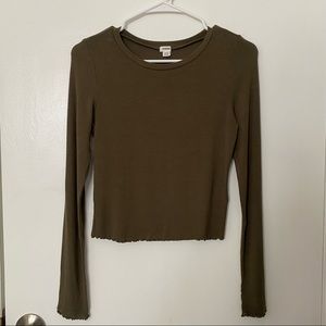 Garage Green Long Sleeve Top